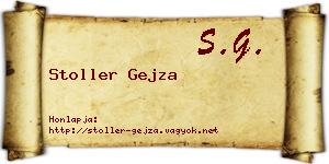 Stoller Gejza névjegykártya